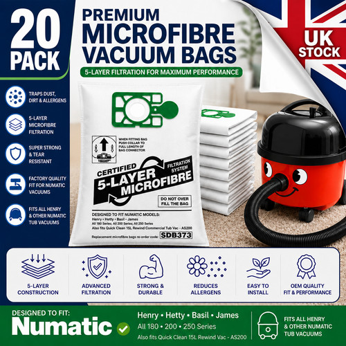 20x vacuum bags for numatic - 20x,